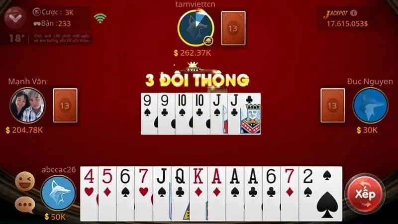 ván bài tiến lên miền Nam